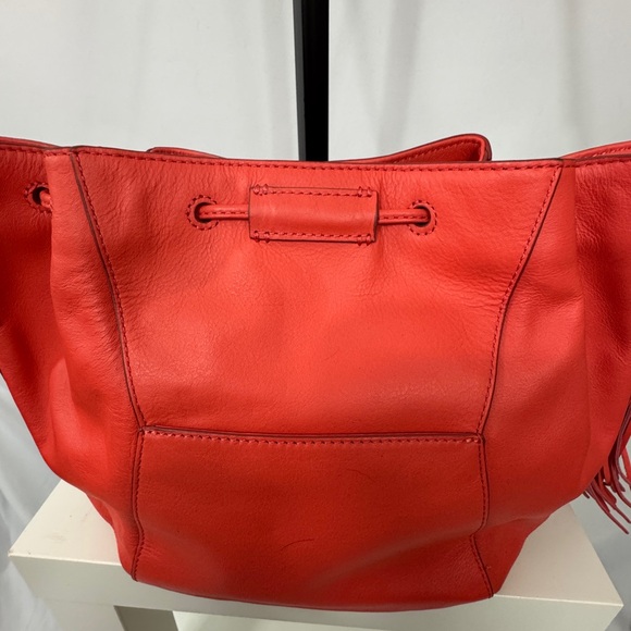 Rafe’ Orange Designer Leather Shoulder Bag NWOT - Picture 5 of 16